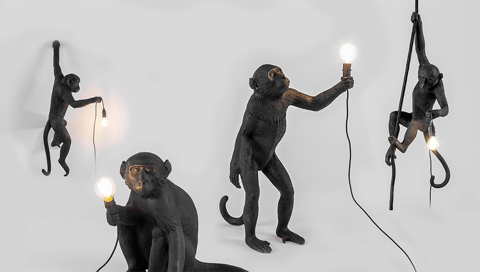 Lámpara decorativa de mono