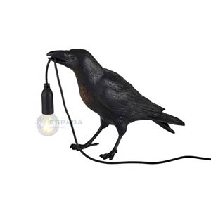 Escultura creativa de Cuervo Lámpara LED de pájaro